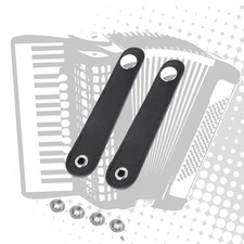 Akkordeon Balgverschluss Riemen 10cm Leder Schwarz Balghalter Schnallen 2er Set