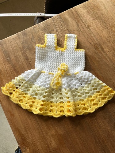 Puppenkleid weiß gelb - gelb,