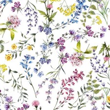 Wachstuchtischdecke "Blumenwiese" 1,4m Breite PVC Indoor Outdoor Länge wählbar