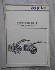 Agria Einachsschlepper 3800 D / G Ersatzteilliste