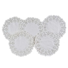 150 Tassenuntersetzer, Untersetzer, Tortenspitze Papier Weiß Rund