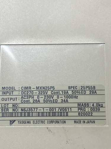Yaskawa cimr mxn25p5 inverter - yaskawa, cimr-mxn25p5