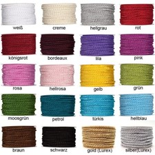 25m Kordel 4mm Uni Acetat gedreht glänzend Dekoschnur Dekokordel Dekoband Schnur