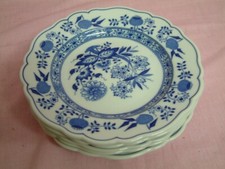 5 Suppentassen  Beilagen Dessert Unterteller  Zwiebelmuster  Hutschenreuter