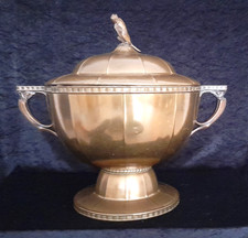 Prunk Bowle Art Deco WMF Straussenmarke Chamäleon Deckel-Schüssel 1920er