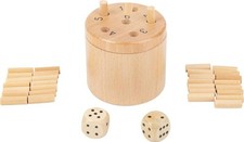 Würfelspiel 6 raus, Kinderspiel aus Holz, Glücksspiel