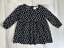 Zara Kleid,Dress,Gr.86,schwarz,black, Punkte,gepunktet,langarm
