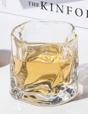 Luxus Whisky Glas Eiswürfel Look – 250ml – Crushed Ice Style – Modern & Schwer –