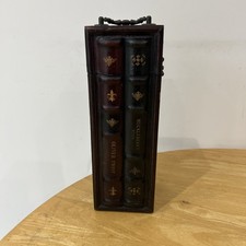 13" Dekorative Faux Buch Aufbewahrungsbox - Große Holz Andenken Truhe Flaschenhalter