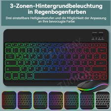 Bluetooth Beleuchtet Tastatur mit Maus Für iPad PC & Android IOS Tablet Windows