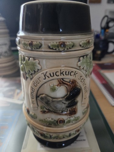 Bierkrug mit zinndeckel ca - mit,