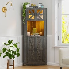 Eck Küchenschrank mit Große Speicherkapazität,Buffetschrank mit 2 Türen,