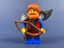 LEGO® Castle Figur Ritter Bogenschütze Bogen Axt Rüstung Bart 10332 MOC Kingdoms