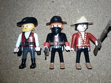 PLAYMOBIL Geobra Western ACW 3 Figuren Sheriff + Räuber + Mexikaner