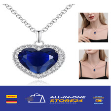 titanic herz kette blauer saphir zirkonia schmuckgeschenk