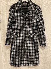 Miss D, Mantel, Karo, schwarz-weiß, tailliert, Gr.XL
