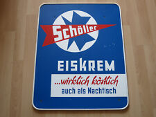 altes vintage original Schöller Eis Eiskrem Werbetafel Werbeschild - 68x53,5x1cm