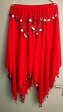 Zigeunerin Rock mit Münzen Zigeuner Gipsy Bauchtanz Tribal ROT Gr. ca 36 / 38