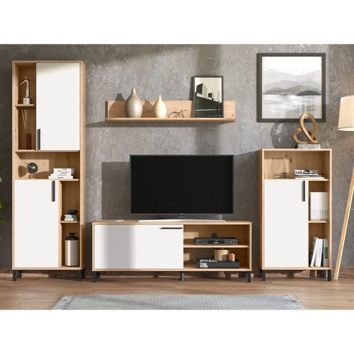 Wohnwand modern weiß eiche - wohnwand,