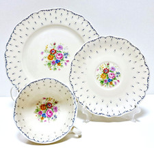 Krautheim K&A Selb Bavaria Porzellan - 3-teilig Sammeltasse/Gedeck - Blumendekor