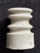 Alter antiker Isolator Porzellan/Steingut weiß Scheunenfund