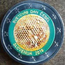 2 Euro - 2018 Slowenien Slovenija - Farbmünze / Farbapplikation / Coloriert