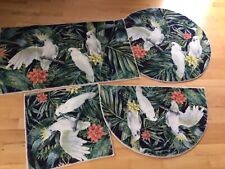 4-tlg.Set Badematte Bad Teppich Grund Dschungel Digitaldruck neu top