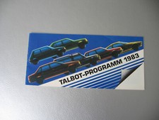Prospekt Talbot Programm Samba Cabrio Horizon Solara Tagora Murena Rancho 1983