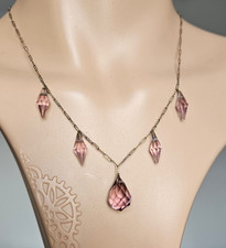 vintage Halskette / Collier ART DECO Crystal/lila