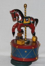 Spieluhr Karussell Pferd Nostalgie Spieldose  Vintage Zirkuspferd "Heilige Nacht