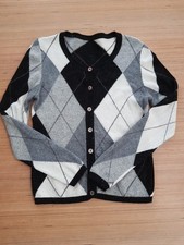 Cardigan Strickjacke S.Oliver Gr. 40 mit Rautenmuster und Perlmutt Knöpfen