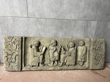 Römische Gelehrte Relief Wandbild Wand Bild Kunst Sandstein im Antik Look A 27