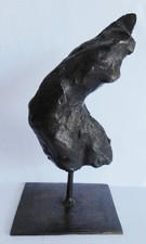 Abstrakt organische Bronze Skulptur Torso ? signiert VF HK ? 20,5cm