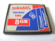 . . 8GB Compact Flash Card HYPER SPEED 120x ( 8 GB CF Karte ) TakeMs gebraucht .