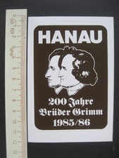 HANAU 200 Jahre Brüder Grimm Sticker Aufkleber Reklame Werbung