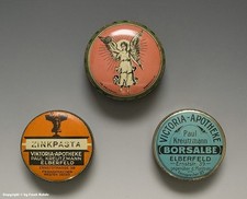 Konvolut - 3 x APOTHEKEN BLECHDOSEN aus Elberfeld - um 1910-1930