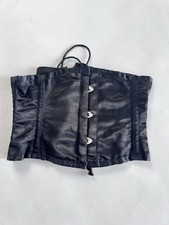Damen Satin Korsett Corsage Bauchweg 36 Taillienkorsett Schwarz Glänzend