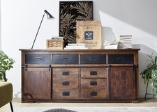 Sideboard Anrichte 200x90cm Massivholz Kolonialstil Mango & Eisen NEU OP!!!