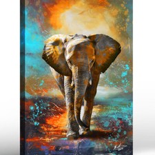 Leinwand Bild Elefant Abstrakt