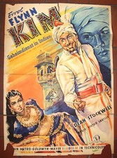 antikes kinoplakat Errol Flynn  Geheimdienst in Indien   KIM