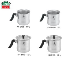 NEU! Milchtöpfe mit Deckel, Stahltopf mit Pfeife, Doppelwändetopf aus Edelstahl