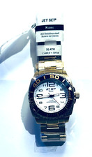 Jet Set Miami Herren Armbanduhr Edelstahl 50 ATM Gold Neu Art 15