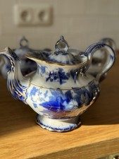 Villeroy & Boch um 1880 Bryonia Teekanne, Milchkanne, Zuckerdose, Fayence Antik