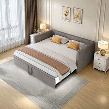 Schlafsofa Polsterbett 90/180x200 cm,ausklappbar,Tagesbett mit Lattenrost Samt