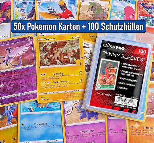 50x pokemon karten inkl 5 - pokemon, inkl.