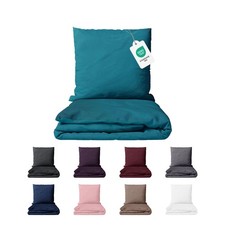 Mikrofaser Bettwäsche Set 2tlg/3tlg – 135x200 155x220 200x200 – 11 Uni Farben