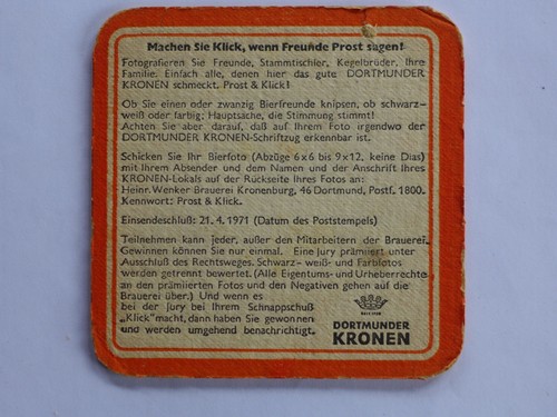 Bierdeckel dortmunder kronen - bierdeckel,