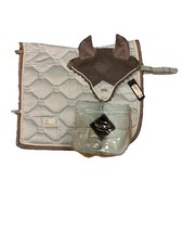 Equestrian Stockholm Set Schabracke Bandagen Haube Iceblue WB DL