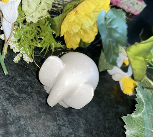 Elefant weiss marmor klein 5 - weiss,