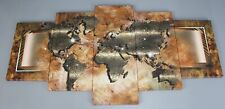 5-tlg. Leinwandbilder-Set Steel Map Weltkarte Grafikdruck 50x100cm Bild F2-B8